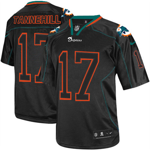 Men's Elite Ryan Tannehill Nike Jersey Lights Out Black - #17 NFL Miami Dolphins